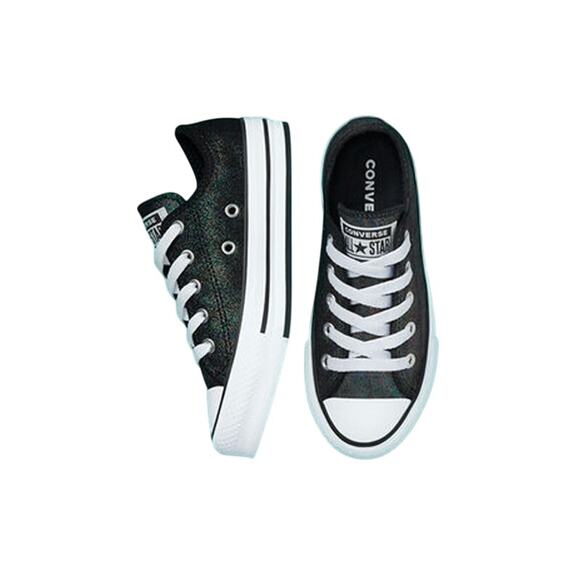 NEW Converse Chuck Taylor Lift Platform 5.5Y/ 7 Women's Black Iridescent Leather - Picture 5 of 9